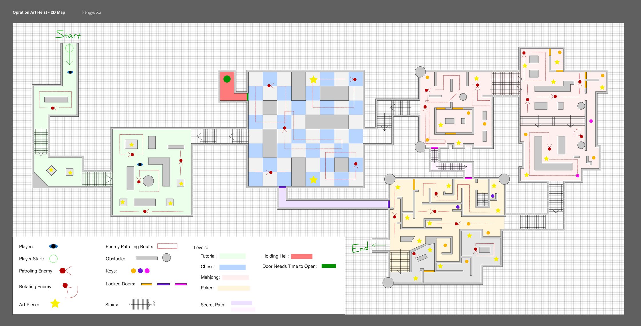 Second level map image documenting the art heist route structure.